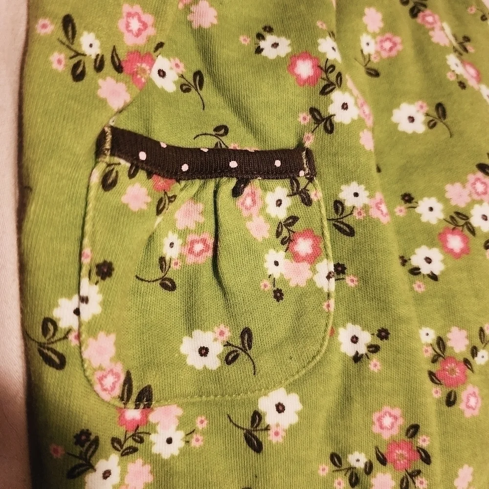 Carter's Super-Cute Avocado Green Floral Short Sleeve One Piece Infant 6 Months